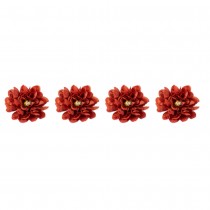 4 FLEURS PIVOINE ARTIFICIEL 9X9CM TERRACOTTA