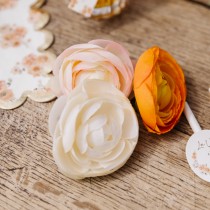 4 FLEURS RENONCULE ARTIFICIELLE 6CM BLUSH