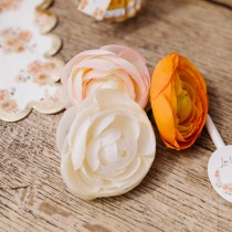 4 FLEURS RENONCULE ARTIFICIELLE 6CM BLUSH