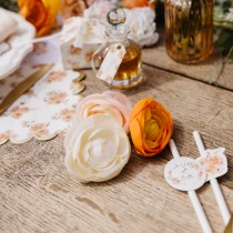 4 FLEURS RENONCULE ARTIFICIELLE 6CM BLUSH