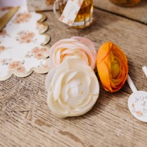 4 FLEURS RENONCULE ARTIFICIELLE 6CM ROSE