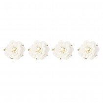4 FLEURS ROSE ANCIENNE ARTIFICIELLE 9X7CM BLANC