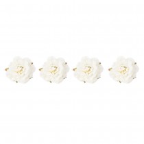 4 FLEURS ROSE ANCIENNE ARTIFICIELLE 9X7CM BLANC