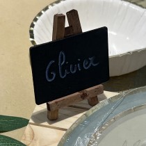 4 MARQUE-PLACES CHEVALET ARDOISE 7X8CM NOIR