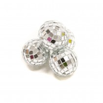 4 MINI BOULES À FACETTES DISCO 2.5CM ARGENT