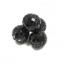 4 MINI BOULES À FACETTES DISCO 2.5CM NOIR