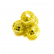 4 MINI BOULES À FACETTES DISCO 2.5CM OR