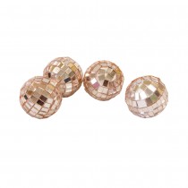 4 MINI BOULES À FACETTES DISCO 2.5CM OR ROSE