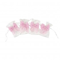 4 POCHONS SATIN N?\'UD MOUSSELINE ÉCLAT 8X10CM ROSE