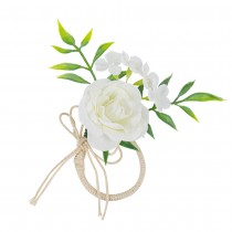 4 RONDS DE SERVIETTE ROSE JASMIN NŒUD 5CM BLANC