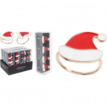 4 RONDS DE SERVIETTE ZINC BONNET PÈRE NOËL ROUGE