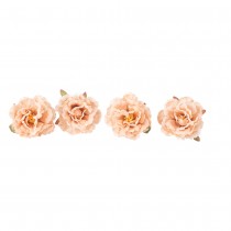 4 ROSES ANCIENNES ARTIFICIELLES 9X7CM PÊCHE