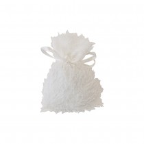 4 SACHETS POLYESTER FRANGES 10X8CM BLANC
