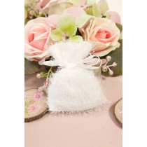 4 SACHETS POLYESTER FRANGES 10X8CM BLANC