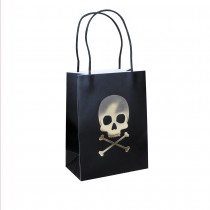 4 SACS CADEAUX PAPIER PIRATE 29X8X15CM NOIR