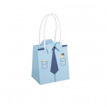 4 SACS CADEAUX POLICE UNIFORME 10X11X7CM BLEU