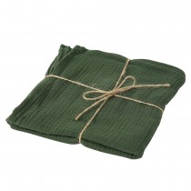 4 SERVIETTES GAZE DE COTON 40CM VERT ANGLAIS