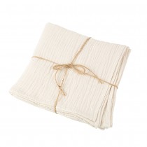 4 SERVIETTES GAZE DE COTON LAVABLE 40CM CRÈME