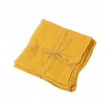 4 SERVIETTES GAZE DE COTON LAVABLE 40CM OCRE