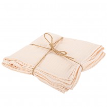 4 SERVIETTES GAZE DE COTON LAVABLE 40CM ROSE
