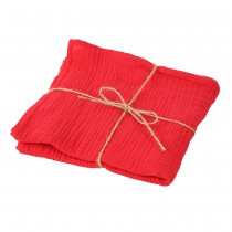 4 SERVIETTES GAZE DE COTON LAVABLE 40CM ROUGE