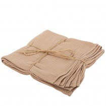 4 SERVIETTES GAZE DE COTON LAVABLE 40CM TAUPE