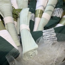 4 SERVIETTES GAZE DE COTON LAVABLE 40CM VERT SAUGE