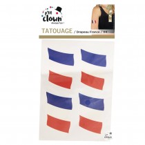 4 TATOUAGES ÉPHÉMÈRES DRAPEAU TRICOLORE FRANCE