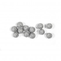 40 BOULES DÉCORATION MOUSSE PAILLETÉE 12MM ARGENT