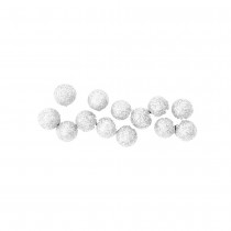 40 BOULES DÉCORATION MOUSSE PAILLETÉE 12MM BLANC