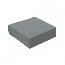 40 SERVIETTES COCKTAIL PAPIER 25CM GRIS ACIER