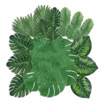 44 FEUILLES TROPICALES DÉCO PALMIER MONSTERA VERT