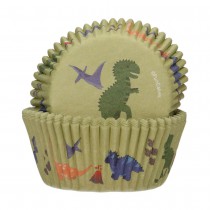 48 CAISSETTES À CUPCAKES DINOSAURES 5X3.2CM