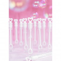 48 FLACONS BULLES DE SAVON CŒUR 10CM BLANC