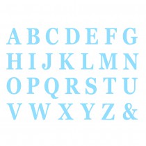 48 LETTRES CAPITALES CARTON ADHÉSIF 13.5CM BLEU