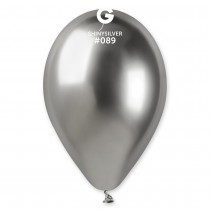 5 BALLONS BIO SHINY BRILLANT 33CM ARGENT