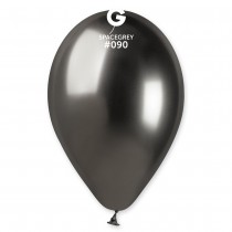 5 BALLONS BIO SHINY BRILLANT 33CM GRIS FONCÉ