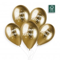 5 BALLONS BIO SHINY BRILLANT RETRAITE 33CM OR