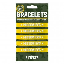 5 BRACELETS POLYESTER ROUGE ÉQUIPE MARIÉ EVG