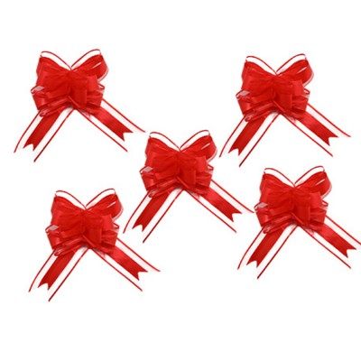 5 N?\'UDS À TIRER ORGANZA 15X23CM ROUGE