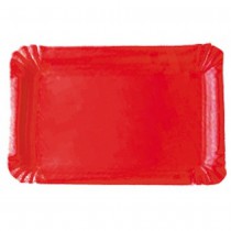 5 PLATEAUX EN CARTON 24X33CM - ROUGE