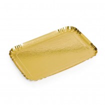 5 PLATS DE SERVICE CARTON 25X34CM OR