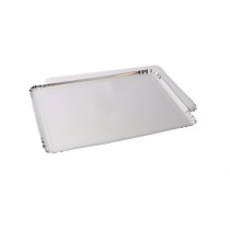 5 PLATS TRAITEUR CARTON 19X28CM ARGENT