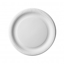 50 ASSIETTES EN CARTON RONDES BLANCHES 18CM