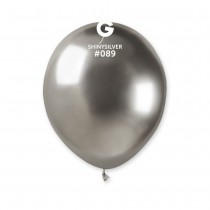 50 BALLONS LATEX BIO SHINY 13CM ARGENT