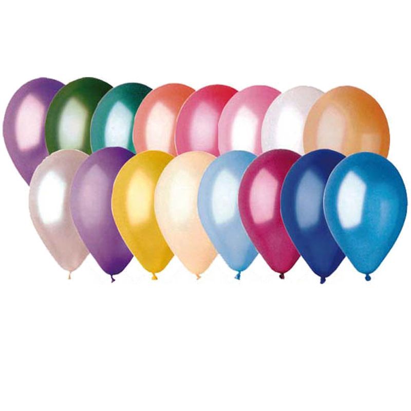 50 BALLONS LATEX MÉTAL BIO 30CM MULTICOLORE