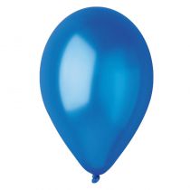 50 BALLONS MÉTALLISÉS BLEU ROI BIO 30 CM