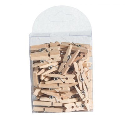 50 MINI PINCES A LINGE 2.5CM NATURE