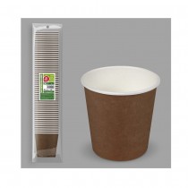 50 VERRES 80 CC EN CARTON MARRON BIODÉGRADABLES