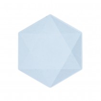 6 ASSIETTES BIO HEXAGONAL 20.8CM BLEU PASTEL